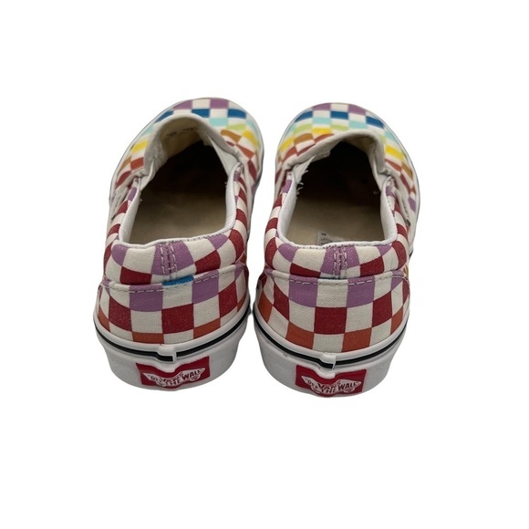 Vans Checkerboard Multi Colored Slip-On Skater Shoes Size 5.5 Women's (4 Men's) - Picture 7 of 8
